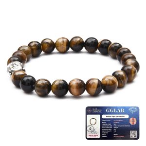 Astrotalk Tiger Eye Bracelet | Healing Crystal for Confidence & Protection | Natural Tiger Eye Stone | Crystal Bracelet for Women & Men | Certificate of Authenticity
